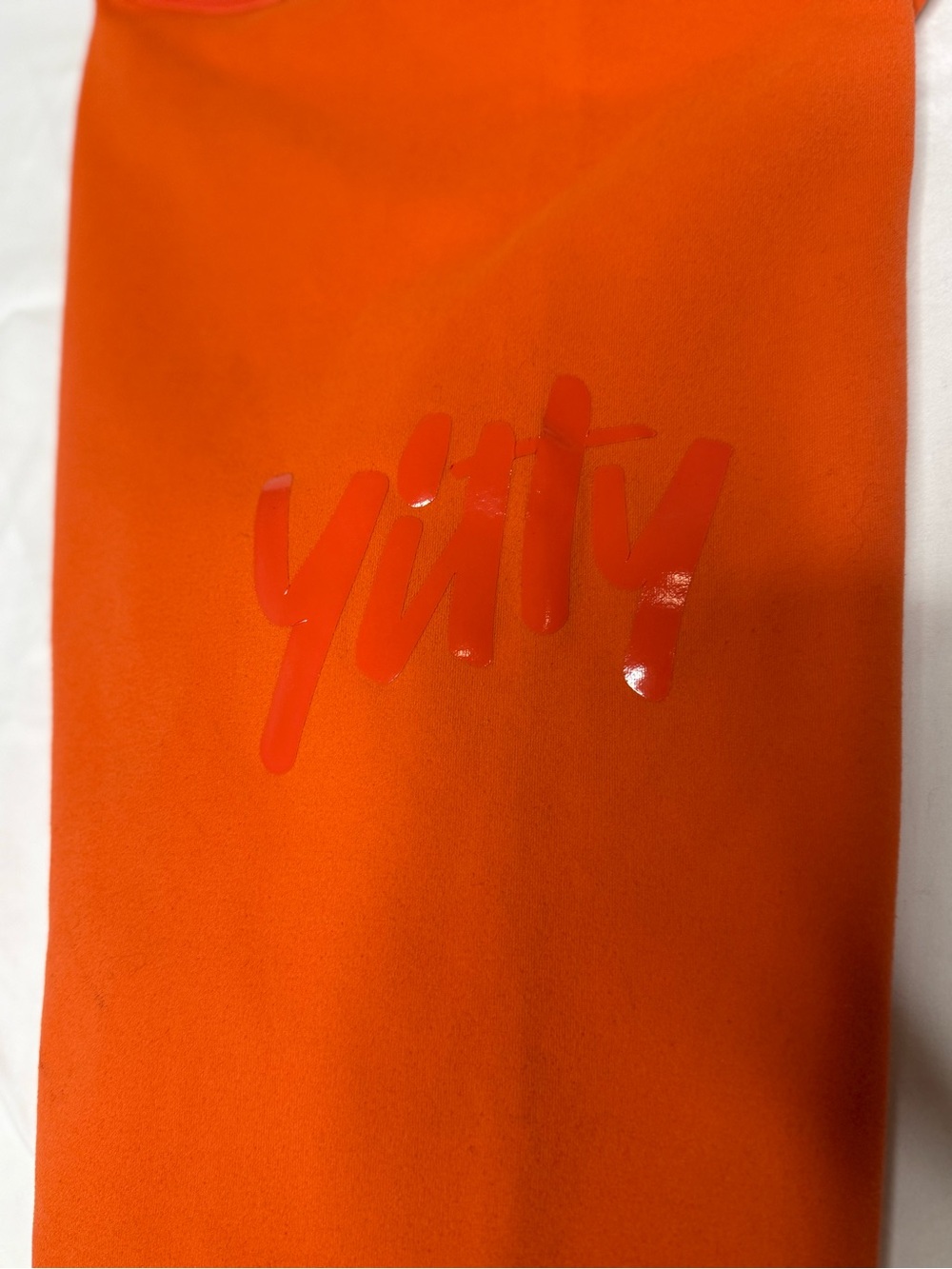 Yitty Orange High Rise Leggings XXL 1X Logo Waistband Cropped